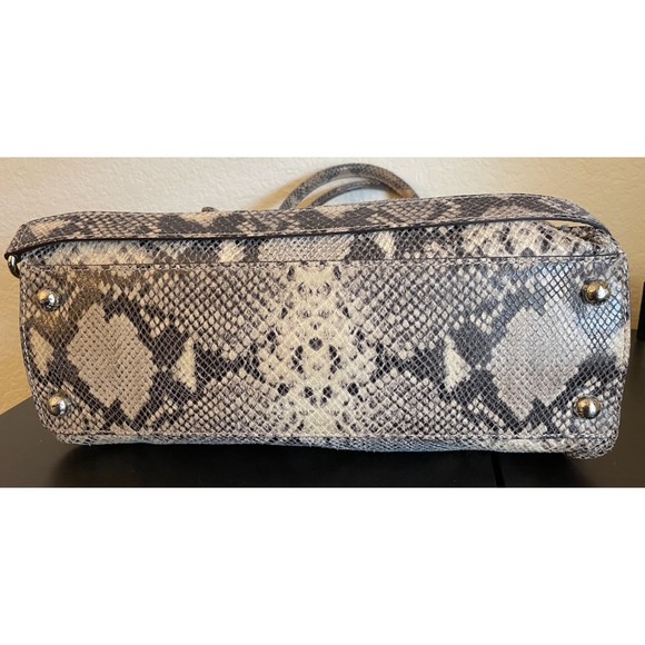 Michael Kors Gray Snakeskin Silver Hardware Large Hamilton Bag - Picture 6 of 16